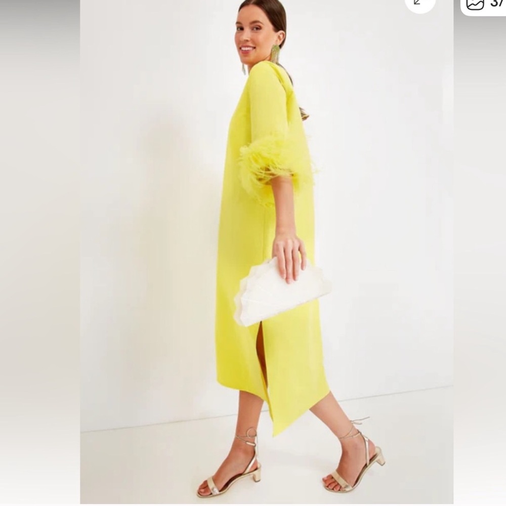 Tuckernuck Yellow Feathered Jamie Midi Dress - Picture 2 of 9